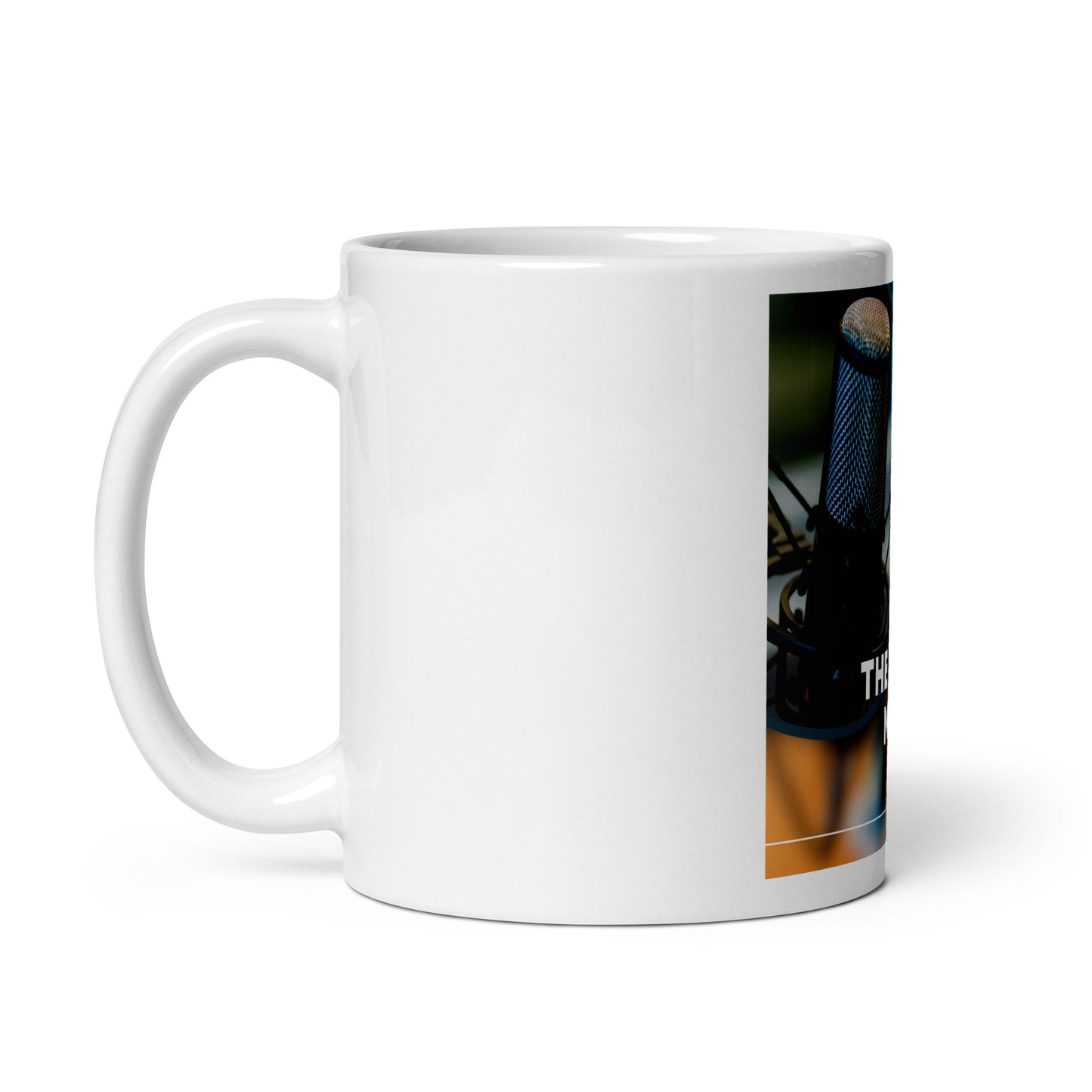 Brother Mustafaa Podcast White glossy mug