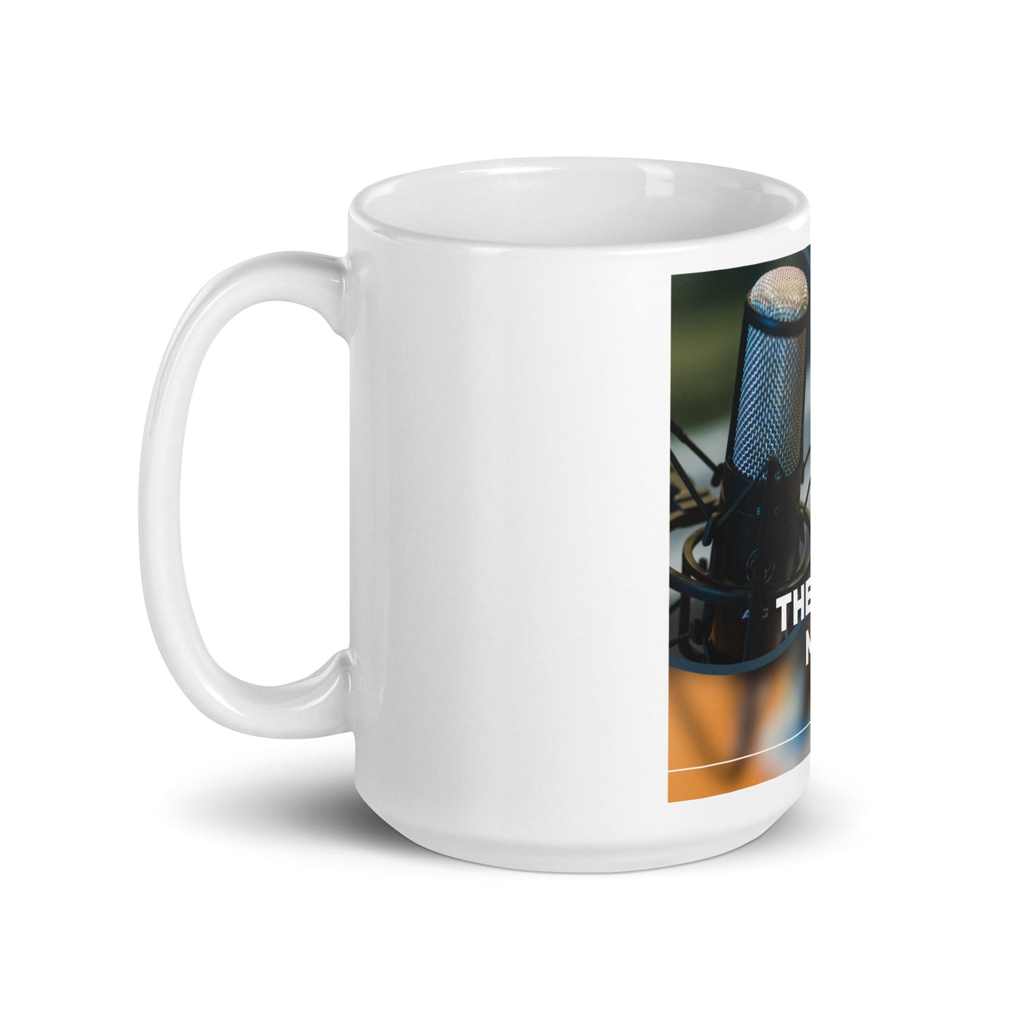 Brother Mustafaa Podcast White glossy mug